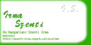 irma szenti business card